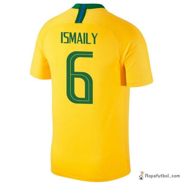 Camiseta Brasil Replica Primera Ropa Ismaily 2018 Amarillo